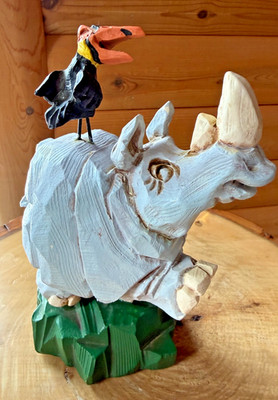 VTG David Frykman ''Gone Native DF 3044''   Rhino W/ Toucan Back Rider 1995