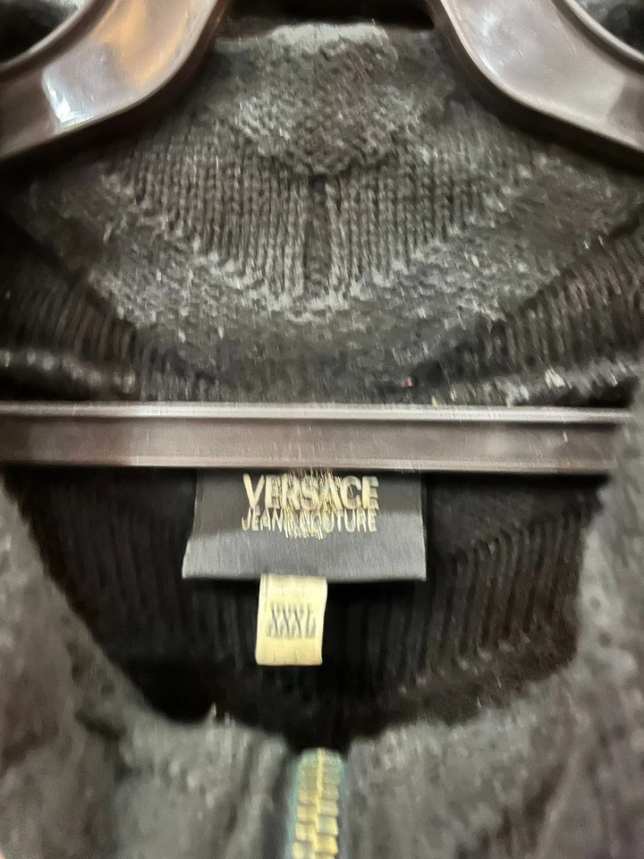 VERSACE JEANS COUTURE VINTAGE MADE IN ITALY LEATHER-WOOL JKT - Image 4 of 4