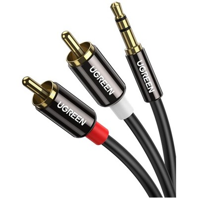 Vergoldetes 3,5mm auf 2RCA Kabel - Hochwertiges Audio Kabel 1m von Ugreen