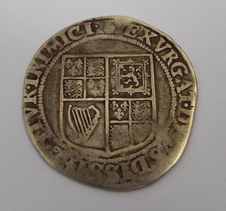 SUPERB LARGE ENGLISH ANTIQUE c.1603 KING JAMES 1ST HAMMERED SILVER SHILLING COIN