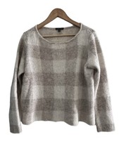 Eileen Fisher Brushed Alpaca Mohair Bateau Neck Sweater Small Quiet Luxury