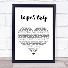 Tapestry White Heart Song Lyric Print