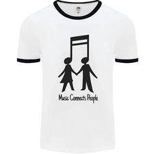 Music Connects Funny Valentines Day Mens Ringer T-Shirt