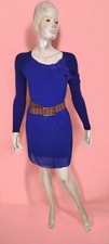 Twin Set Simona Barbieri Taille  38 Superbe robe chic manches longues bleue