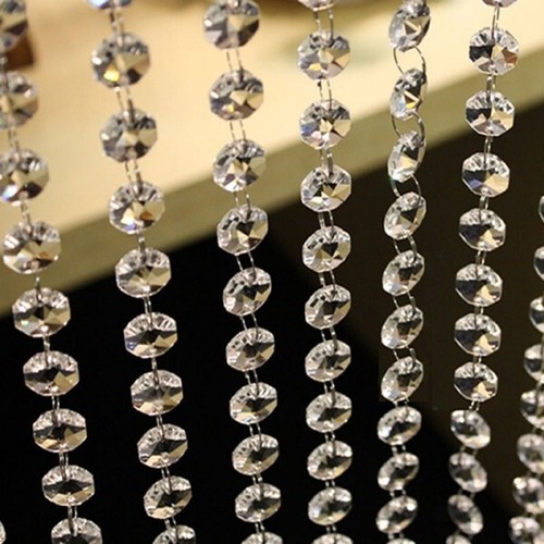 3.3FT Acrylic Crystal Beads Chandelier Garland Hanging Wedding Curtain Decor USA