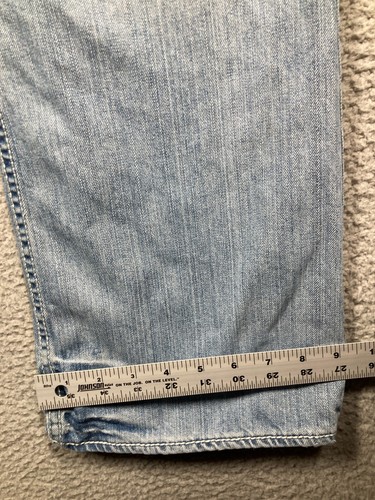 BKE Denim Jeans Men's 32S x30 Blue Light Wash Justin Bootcut STAINS Thrashed - Picture 14 of 24