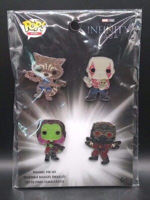 Funko Pop Pin set Guardians of the Galaxy Marvel Quill, Gamora, Drax ...