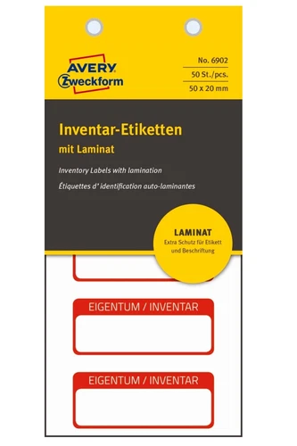 Avery Zweckform Eigentums-Etiketten Inventar-Etiketten Autocollant Avec Laminé