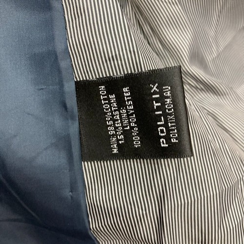 Politix Mens Suit Jacket Size M medium Grey Collared Button Cotton Blend A7508 - Picture 10 of 11