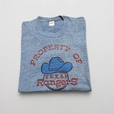 Russell Athletic Texas Rangers Vintage 80S Baseball MLB Tshirt Size XL Jacket M/L