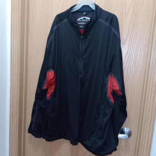 Sun Mountain Men's Rainflex LT 1/4 Zip S/S Golf Pullover Jacket Black / Red 2xl
