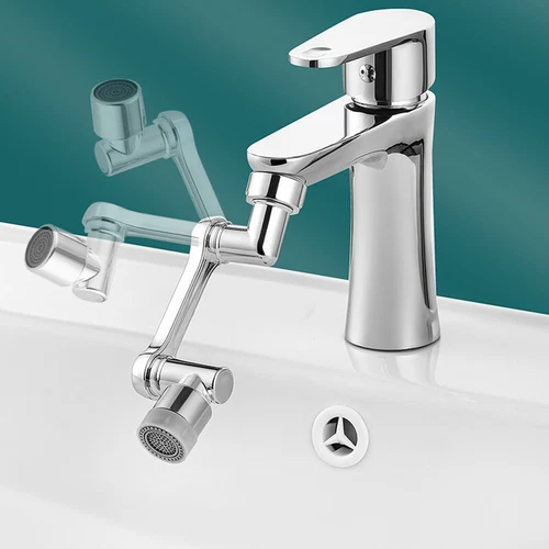 Drehbarer Wasserhahn Aufsatz 720° Schwenkbarer Verlängerung Sprühkopf Wasserhahn - Bild 4 von 12