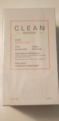CLEAN Reserve Blonde Rose 3.4 oz EDP Spray for Women, NEW IN BOX, SEALED