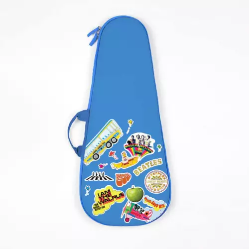 Loog Mini Gig Bag - Beatles Blue Collage Padded Carrier for Loog Mini Guitar