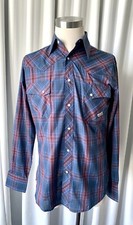 Wrancher by Wrangler Pearl Snap Button Cowboy Shirt Men's Size M