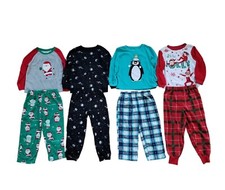 Clothes Lot Boys 5T Pajamas Fleece Long Sleeve Shirts Pants Holiday Space Elf