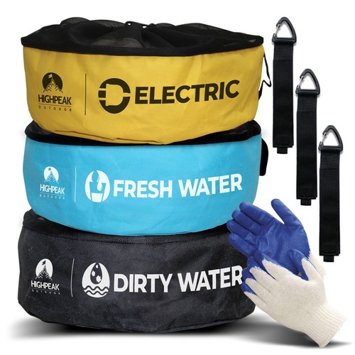 3 Pack Waterproof Hose and Accessory Storage Bags for Home, Van, Camper