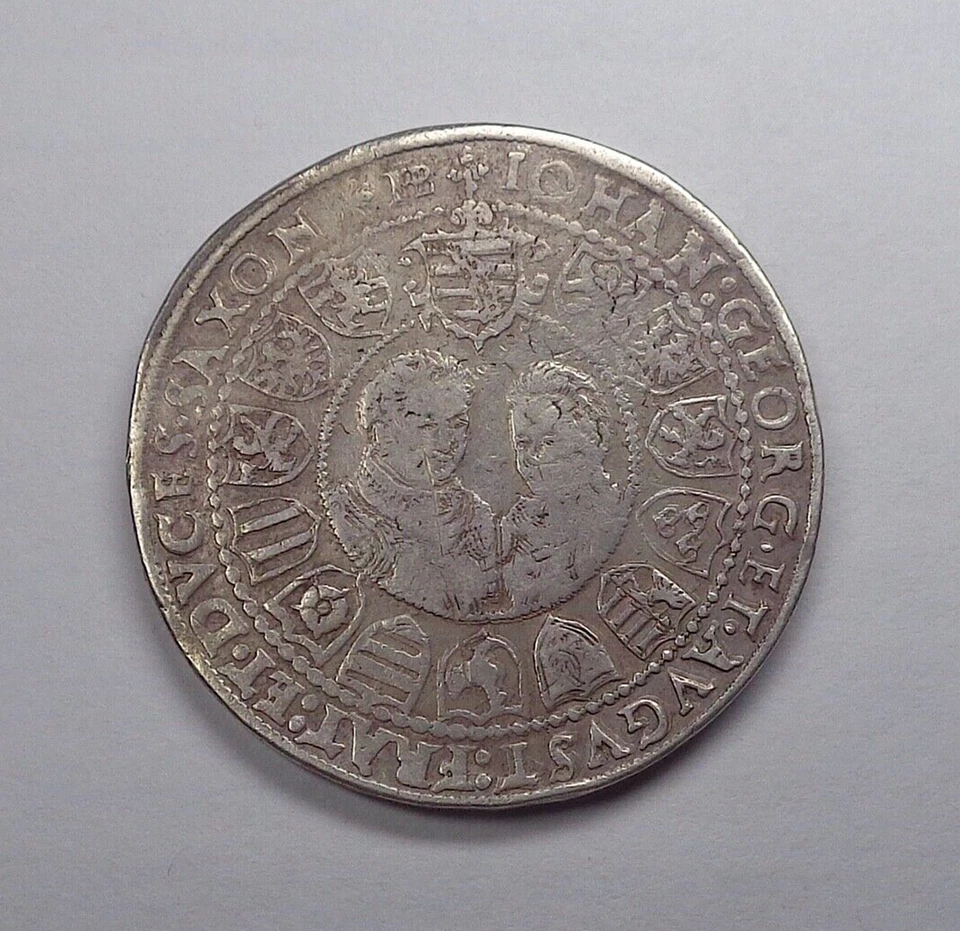 1604 Germany - Albertine Saxony AR Thaler, “Three Brothers”, KM-16. - Image 2 of 2