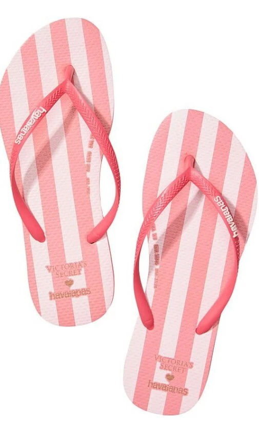 VANS Infradito Victoria Secret havaiana's NUOVE TAGLIA XL 11 12 rosa a righe