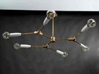 6 Arm Cone Branch Design Sputnik Chandelier Light Fixture Unique Interior Lamp