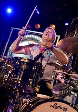 English progressive rock drummer Carl Palmer live on stage with Ca- Old Photo 1