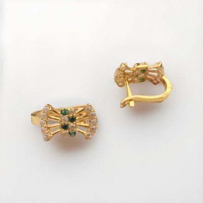 Ausgefallene Tops - 18K massiv Gold Creolen Bali Huggies Ohrringe Ohrstecker CZ Charm Geschenk 18c