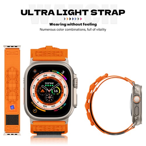 For Apple Watch Ultra Series 10 9 8 7 6 SE Wrist Strap Nylon Tactical Sport Band - Picture 9 of 13