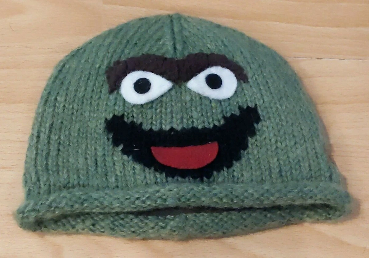 DeLux Winter Hat Oscar the Grouch fleece lined Kids Small Wool Toddler Green