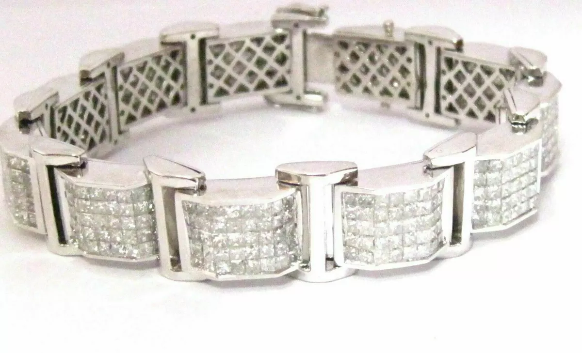 Mens diamond shop bracelet ebay