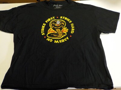 Y  Cobra Kai Strike First Karate Kid Logo Black  T Shirt 3XL XXXL
