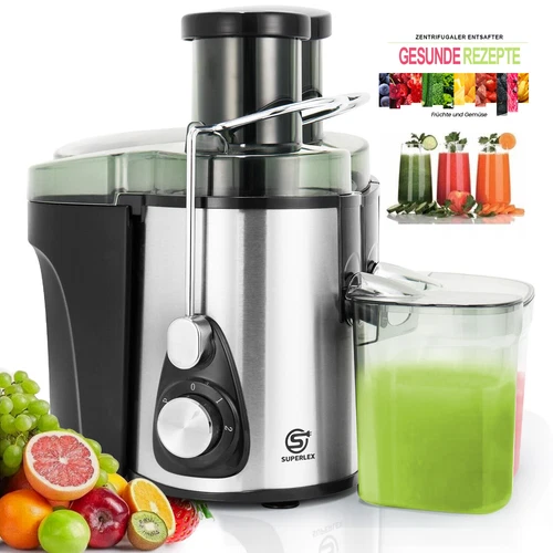 SUPERLEX Zentrifugaler Entsafter Slow Juicer| Elektrischer Ganzfruchtentsafter