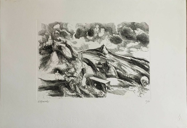 Antonio Pettinichi la mia Terra Molise acquaforte 50x35 firmata numerata '83 Antonio Pettinichi la mia Terra Molise acquaforte 50x35 firmata numerata '83