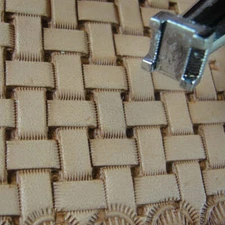 Leather Stamping Tool - #X517 Basket Weave Stamp
