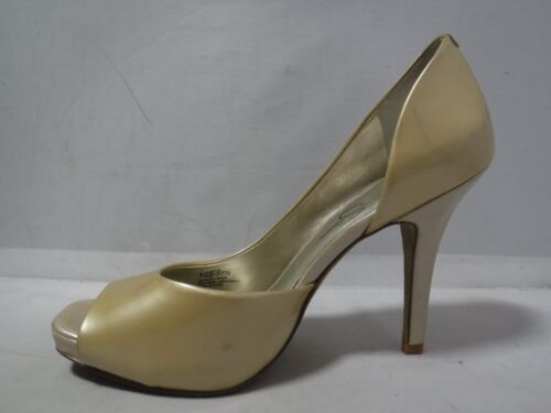 Jessica Simpson Josette Gold Patent D'Orsay Heels Peep Toe Women's US Sz 7.5 - Picture 3 of 17