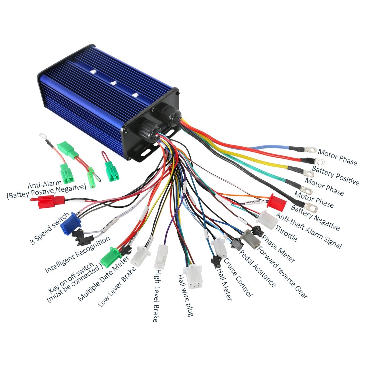 Intelligent Brushless Controller 48V-84V 3000W E-Bike Brushless Motor