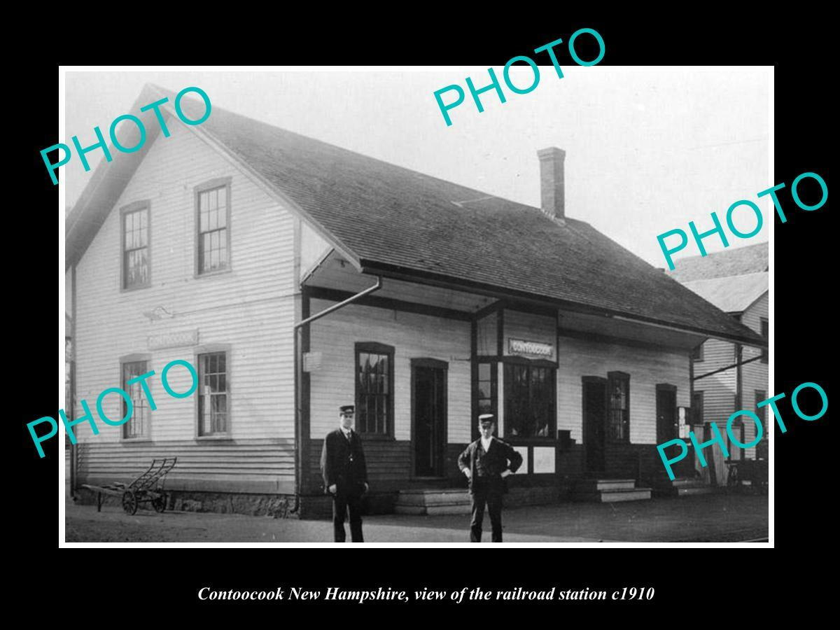 OLD POSTCARD SIZE PHOTO OF CONTOOCOOK NEW HAMPSHIRE RAILROAD DEPOT