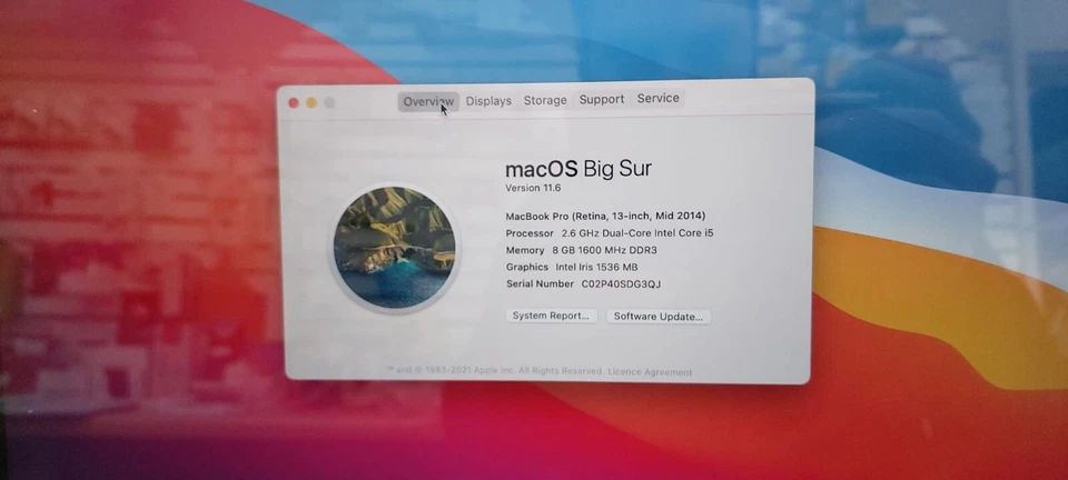 macbook pro retina 13-inch mid 2014 (RAM: 8GB, HDD 250) - Image 2 of 4