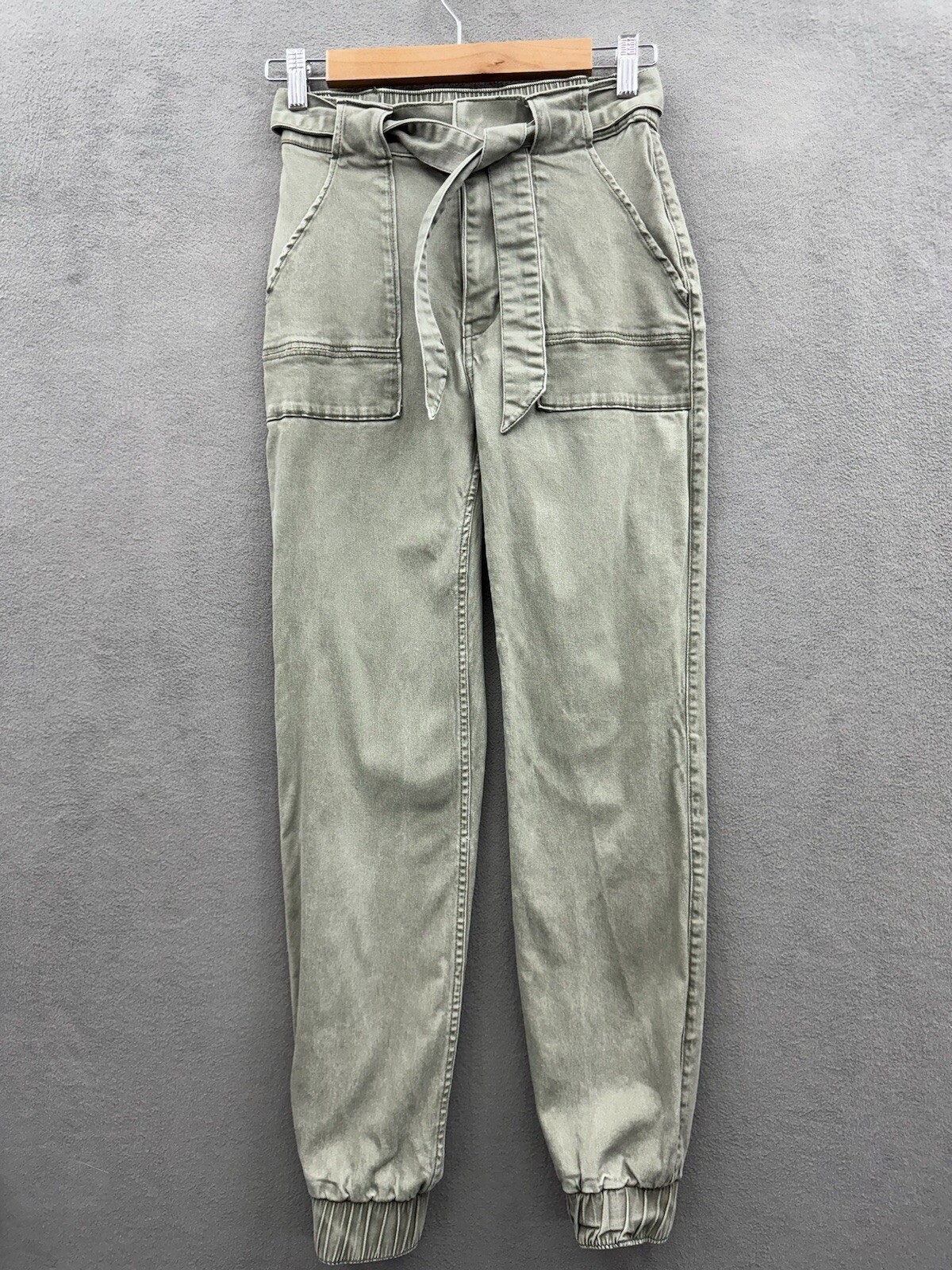 Hollister Womens XS Ultra High-Rise Olive Green Kahiki Joggers with Pockets