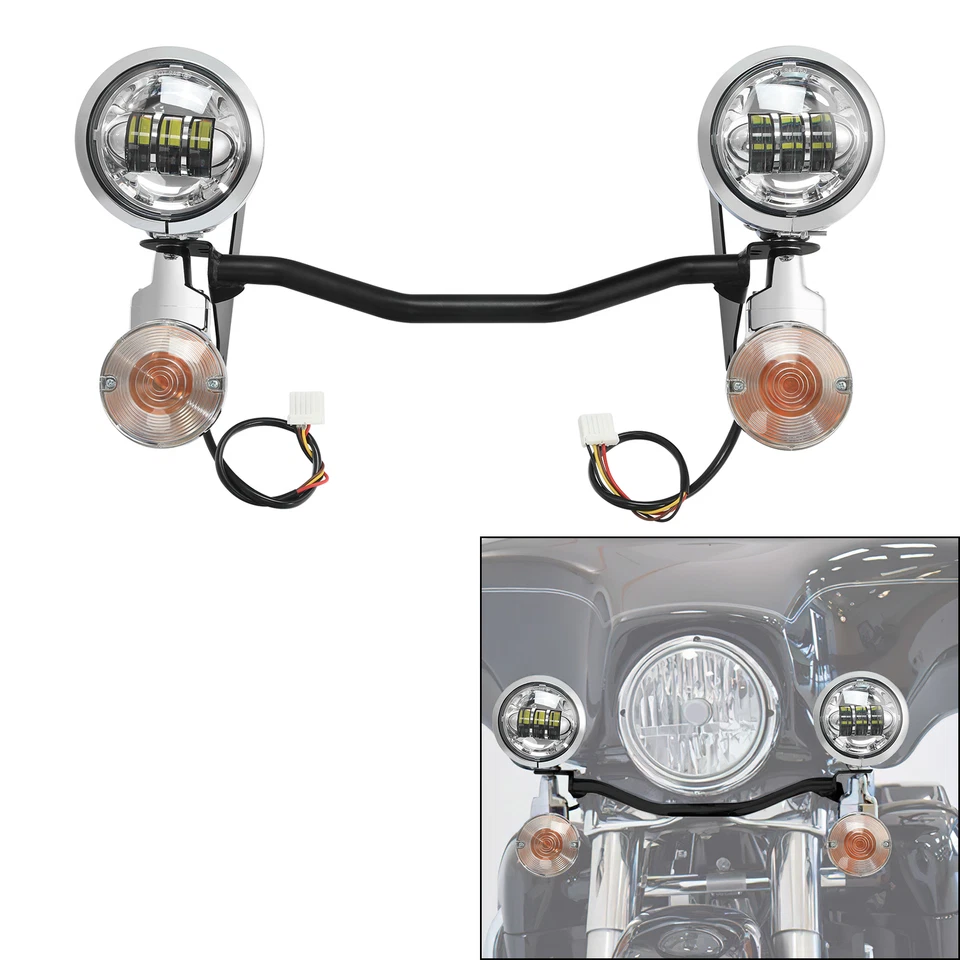 Barra de luces antiniebla LED de paso para Harley Electra Glide94-24 Foto 4 de 4
