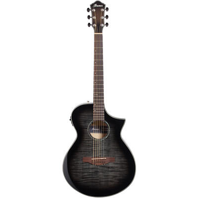 2023.03購入ほぼ未使用Ibanez エレアコブラックAEWC400-TKS Ibanez AEWC400 Grand Concert A/E Guitar, Flame Maple Top