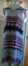 NWT Alya Dress Lined Sleeveless Button Closure Multi Colored Small
