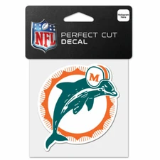 MIAMI DOLPHINS CLASSIC LOGO PERFECT CUT DECAL 4"X4" FOR WINDOWS 