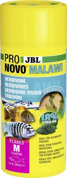 JBL Fischfutter Pronovo Malawi Flakes M Fischfutterflocken 250 ml  Flocken