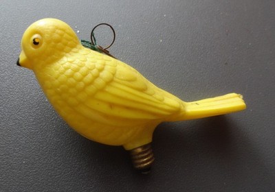 Vintage Christmas Tree Ornament Radiant Electic Yellow Bird