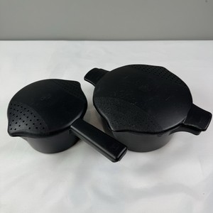 Pampered Chef Micro Steamer Rice Veggie Cooker 4 cup and 2 qt Black