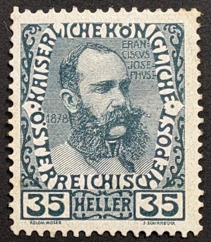 Austria, 60th Anniv. Reign Kaiser Franz Josef F-VF, MNH, Scott 120a, Michel 149v