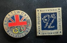 2 x 1992 BARCELONA OLYMPIC GAMES Enamel Pin Badges