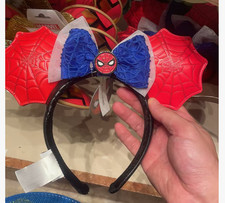 Authentic 2026 Hong Kong Disneyland Spider-Man Double-Sided Minnie Ears Headband