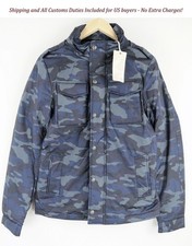 Scotch  Soda Ams Couture Men's Jacket S Military Blue Padded Hood Snaps