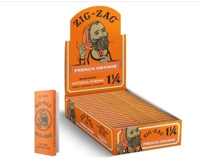 Zig-Zag 1 1/4 French Orange Natural Rolling Paper 24 Booklets with 32 Ct each